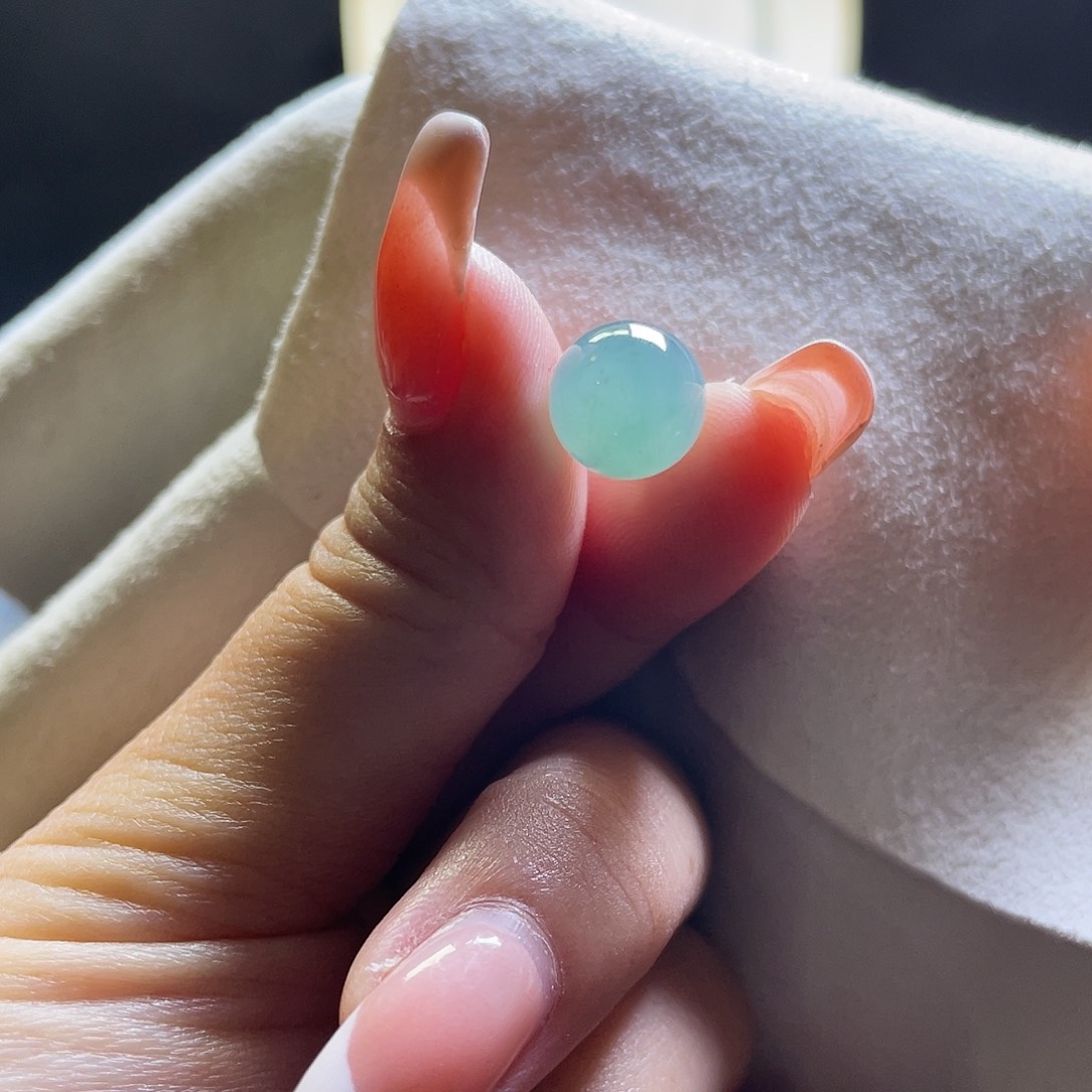 翡翠散珠9.7mm翡翠单珠