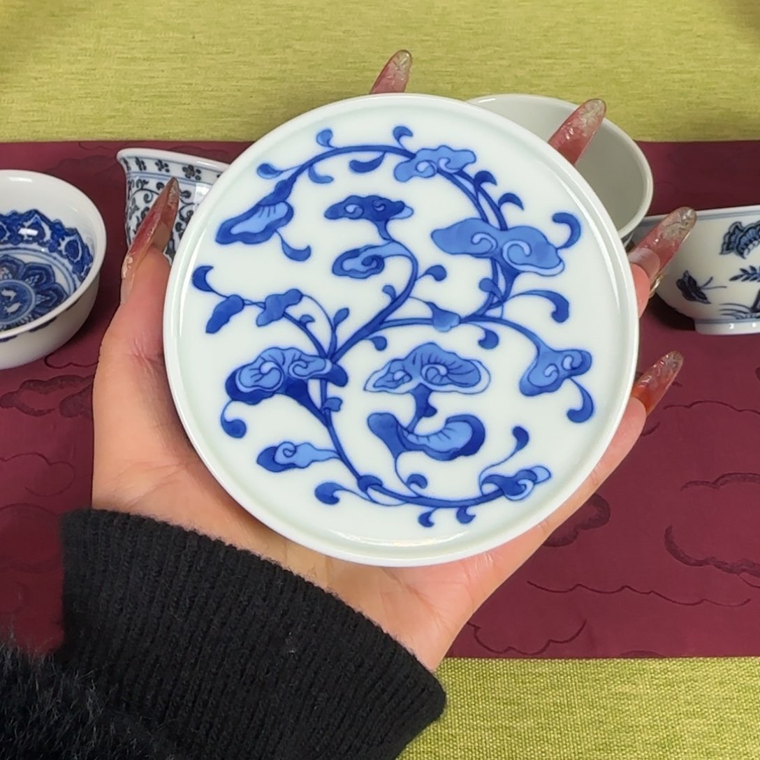 镇坤柴窑 灵芝纹盖置