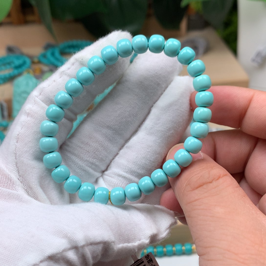 绿松石精品7mm老型手串未镶嵌