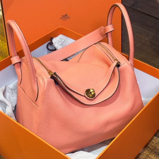 95新 Hermes/爱马仕 夏七中古/爱马仕龙虾粉lindy30