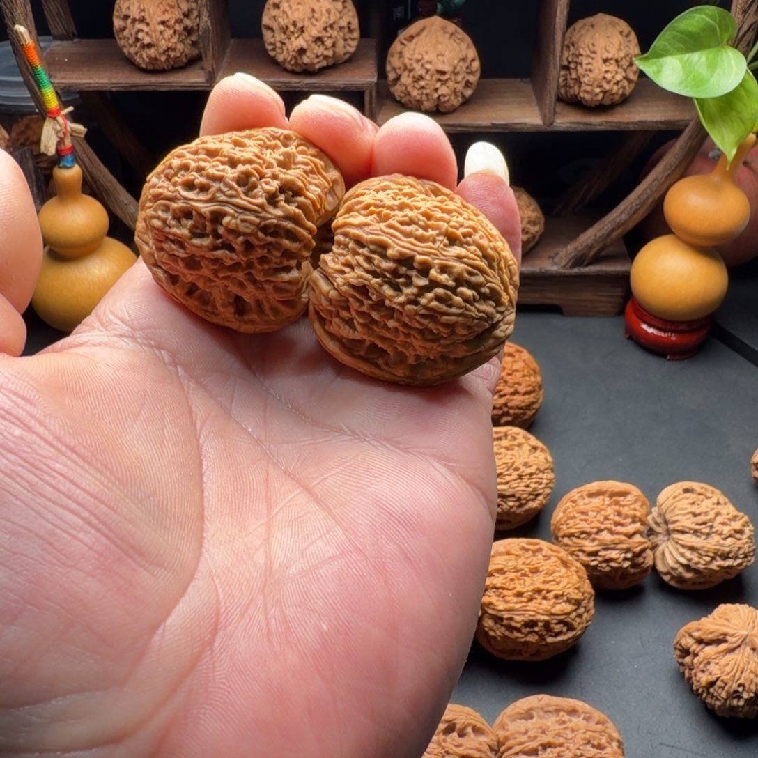 文玩核桃把件南疆石凹底蚂蚁拉丝尺寸40