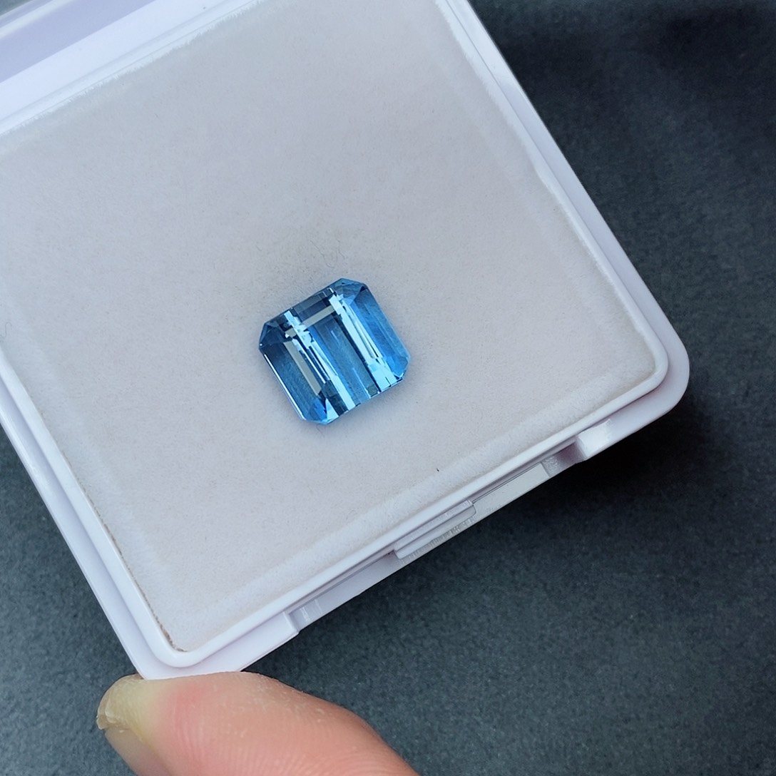 海蓝宝石笔搁未镶嵌6.49ct吉尔德超级圣玛利亚裸石