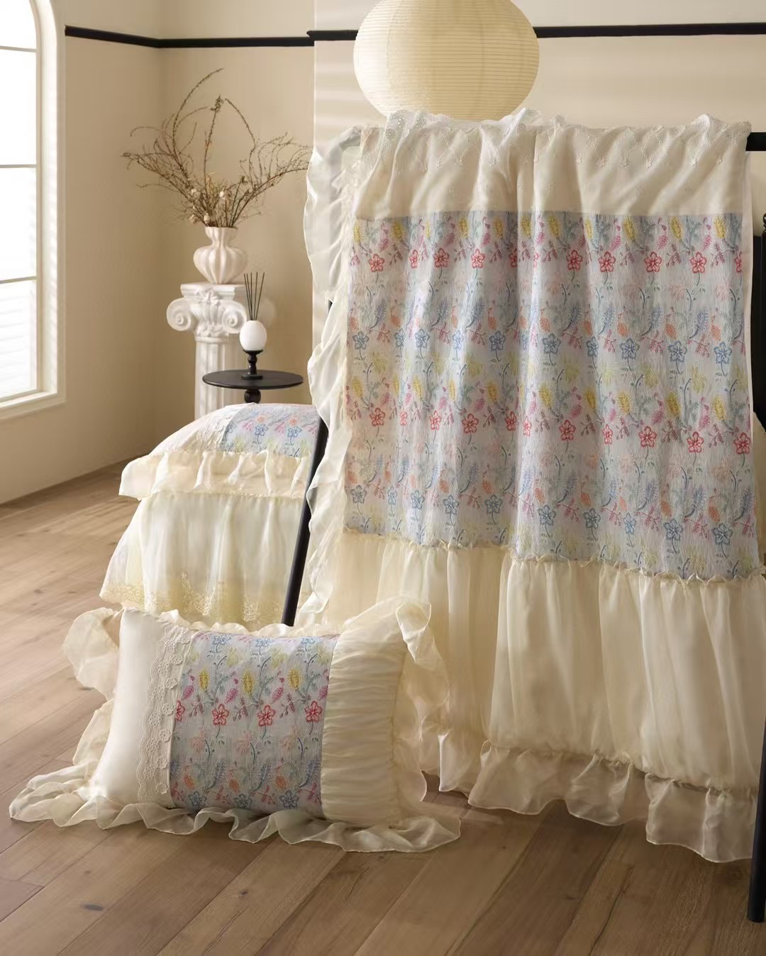 黛西/法式公主风夏季兰精天丝夏凉被丝滑凉感空调被蕾丝床裙床盖