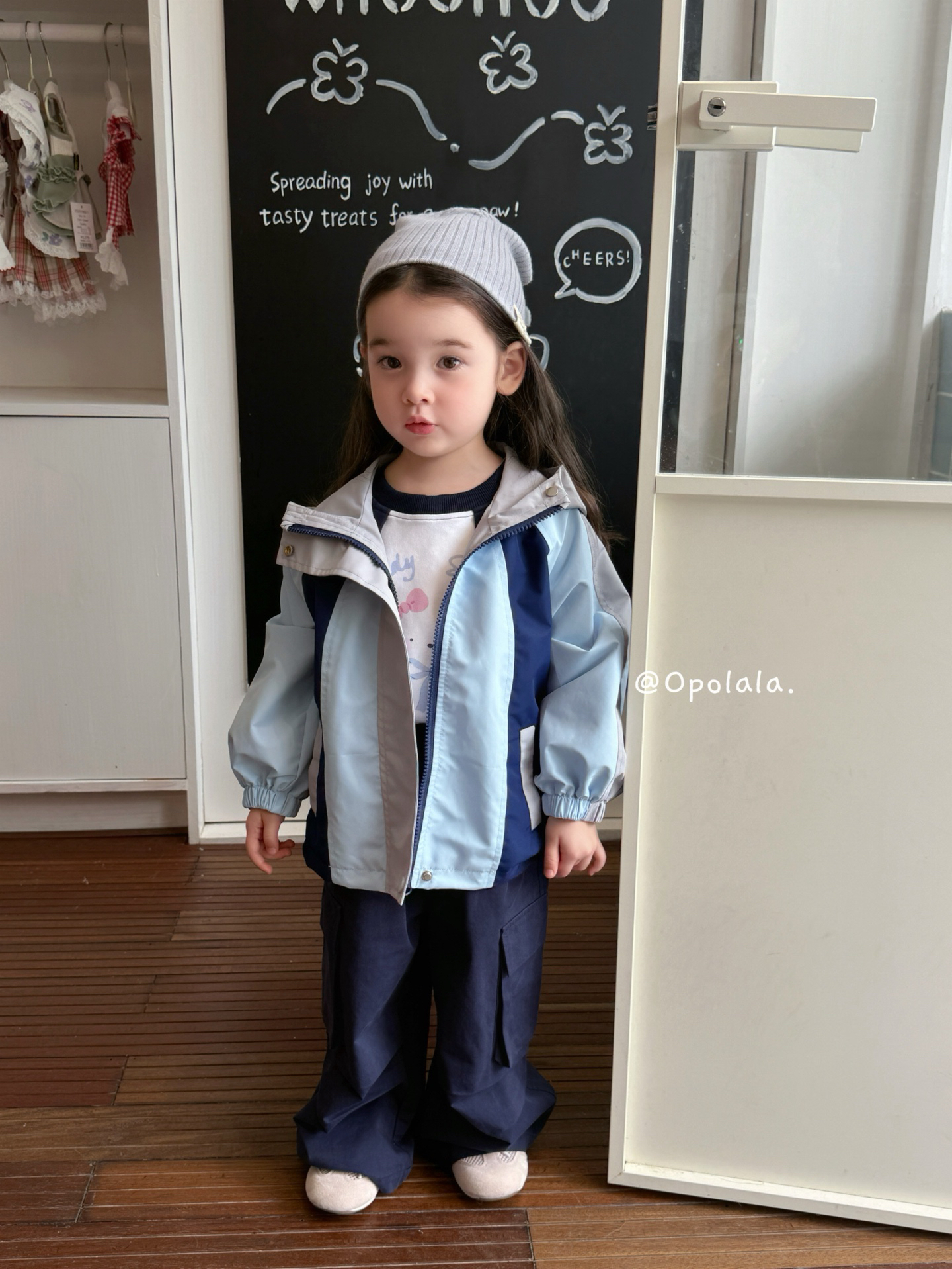 【Opolala 】2025新款秋款女童兔子警官冲锋衣外套