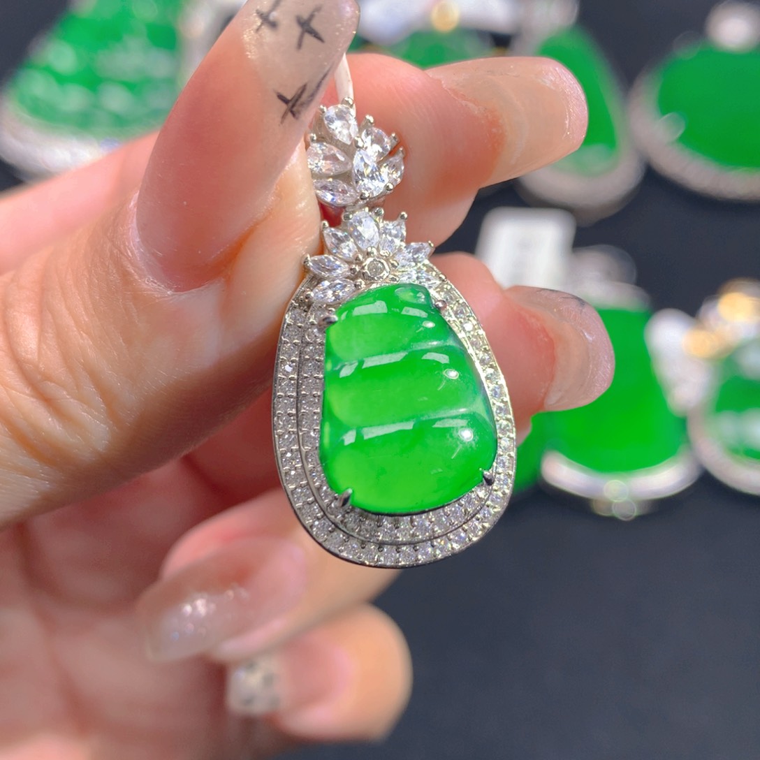 翡翠颈饰银S925镶嵌1111111111