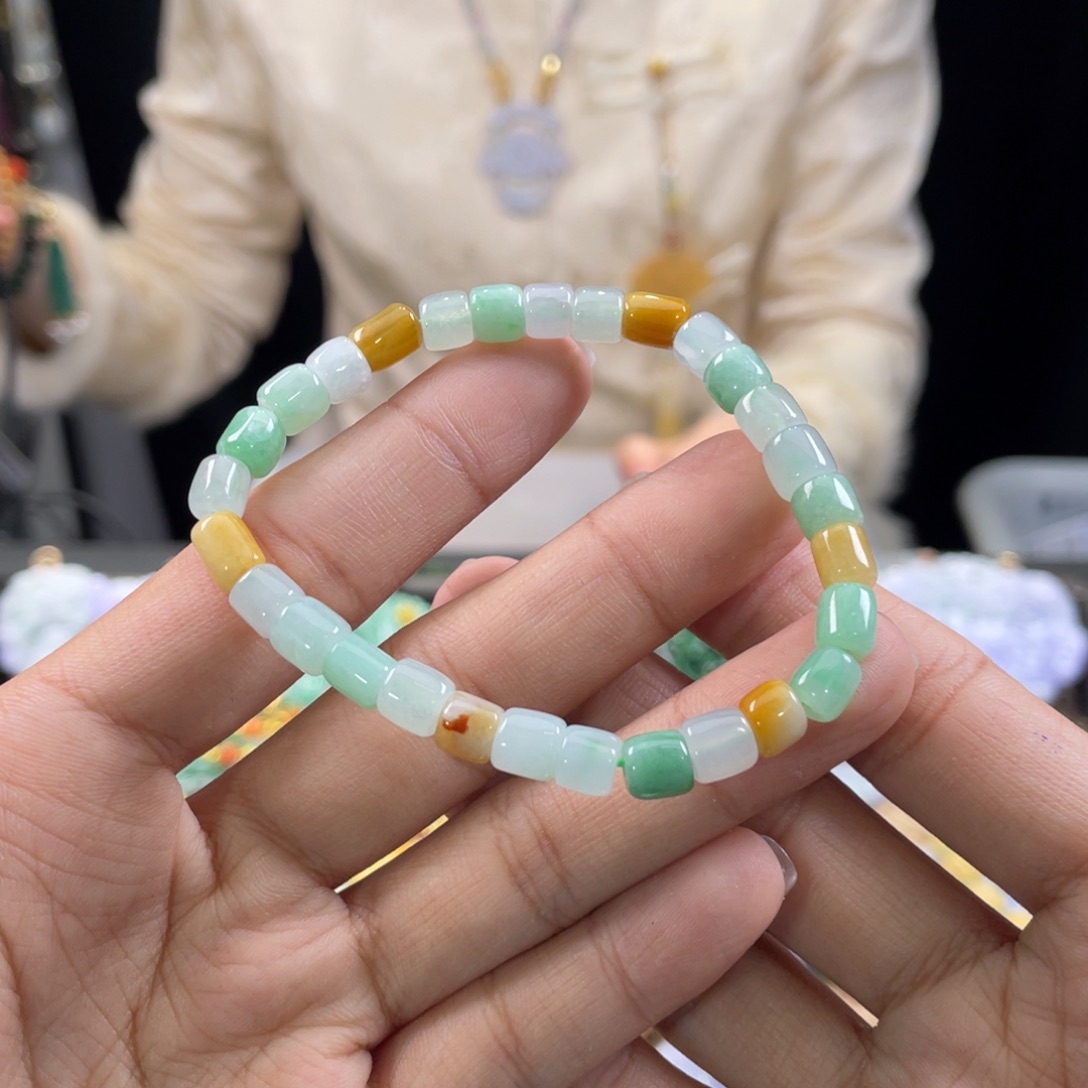 翡翠手链未镶嵌代编织