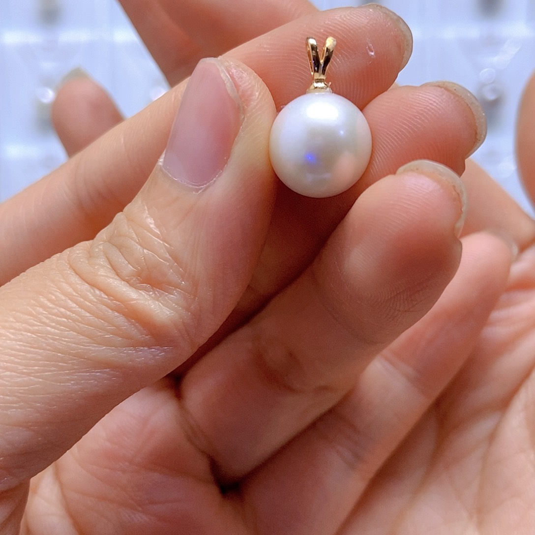 淡水珍珠吊坠(不含链)银S925镶嵌