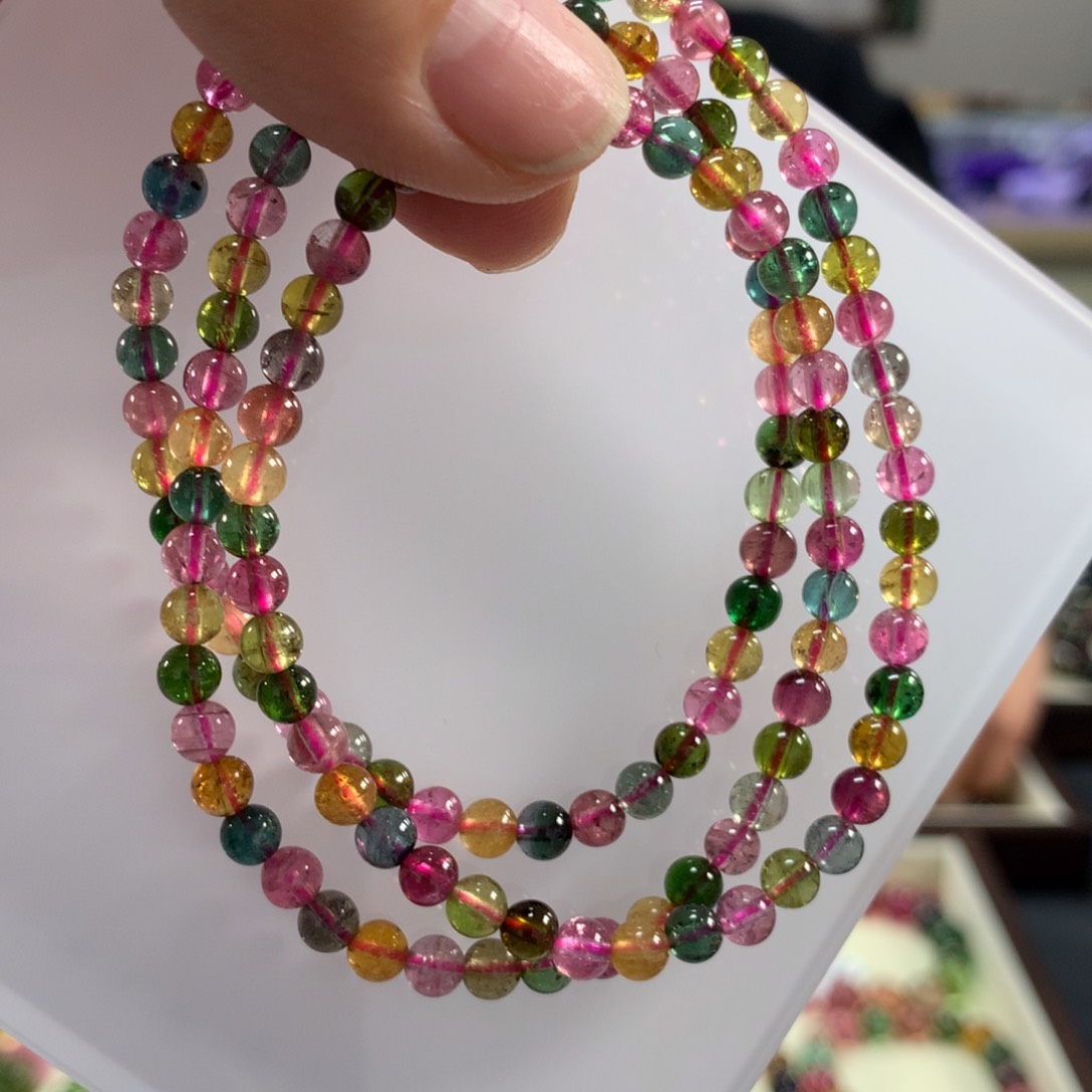 碧玺手链未镶嵌多样性发其一条4.6毫米左右