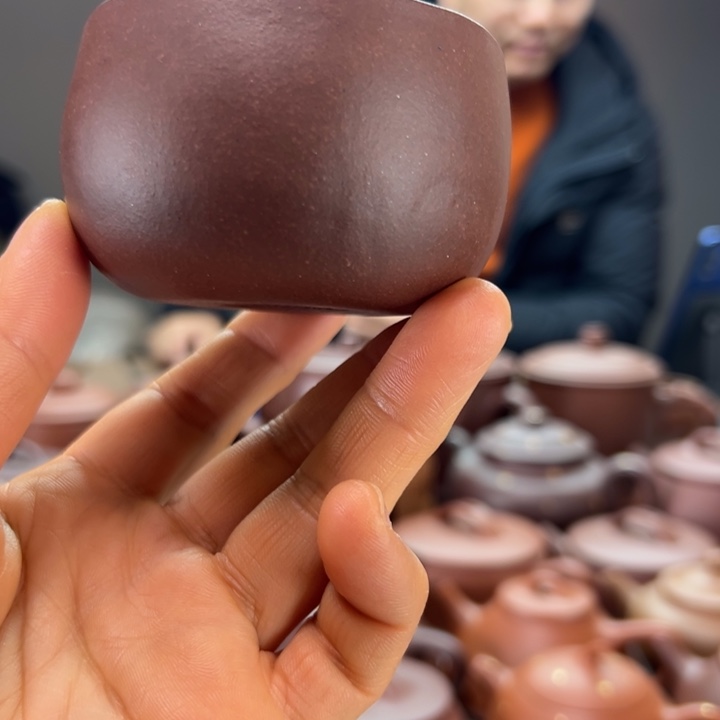 创***默紫砂茶杯全手工主人杯