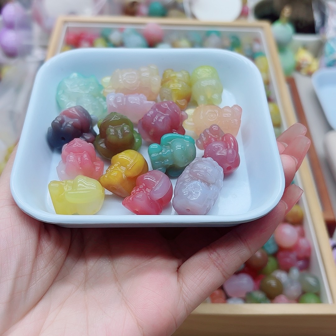 辛***夷玛瑙/玉髓未镶嵌手链盐源58