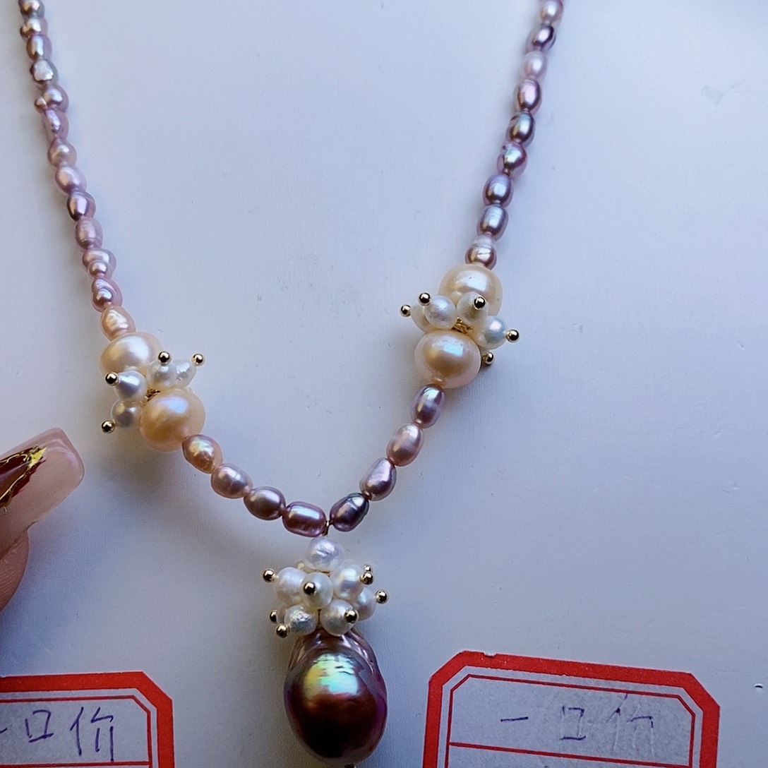 淡水珍珠颈饰银S925镶嵌