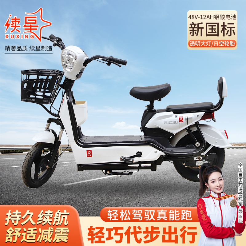 新国标电动自行车长续航助力代步成人电瓶车大马力3c可上牌（金鹰Q