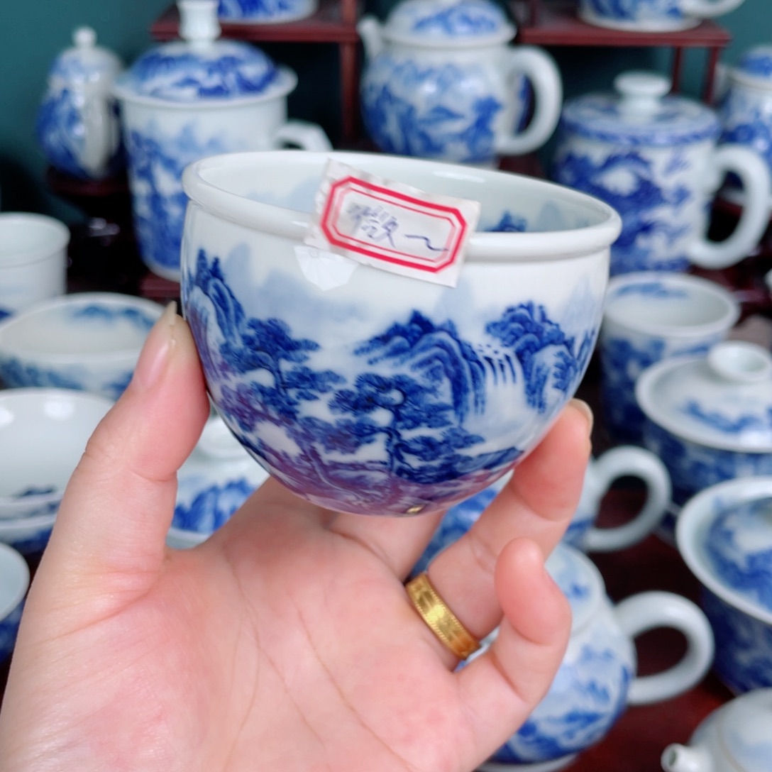 明***0手工手绘青花，青花