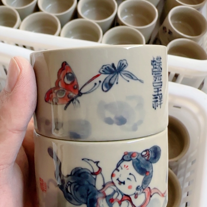 非正品手绘陶瓷茶具