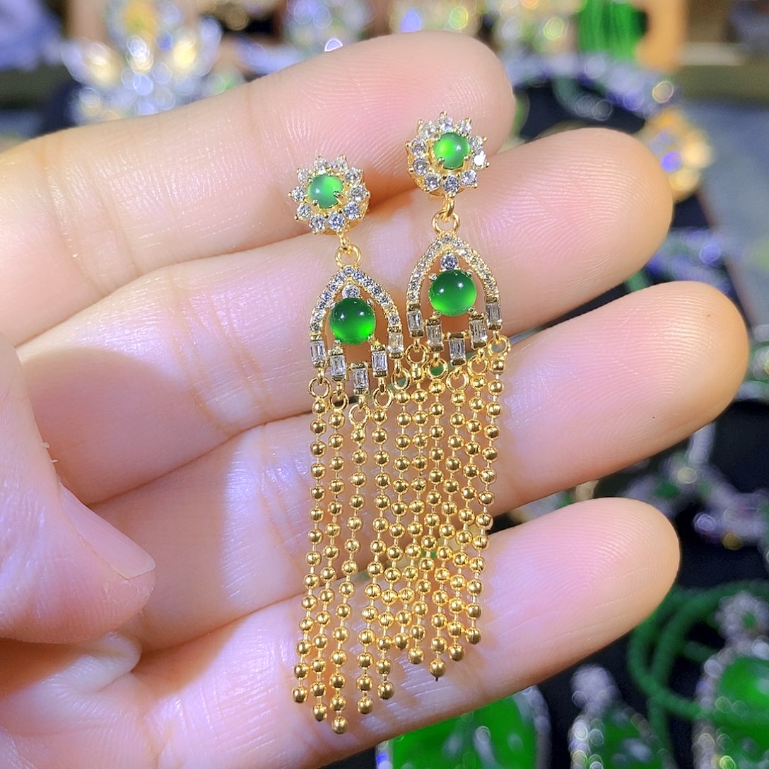 吊坠(不含链)银S925镶嵌翡翠