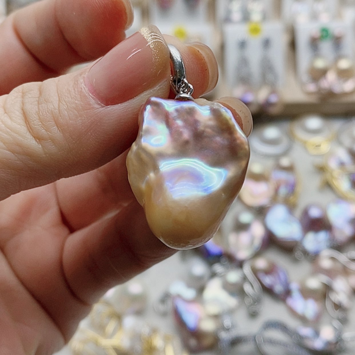 【闪购商品】淡水珍珠耳饰银S925镶嵌