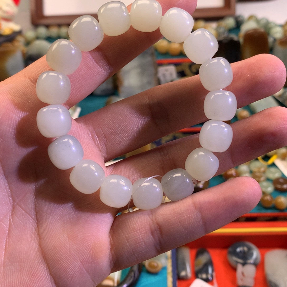 和田玉（糖玉）未镶嵌手链新疆于田卡12老邢