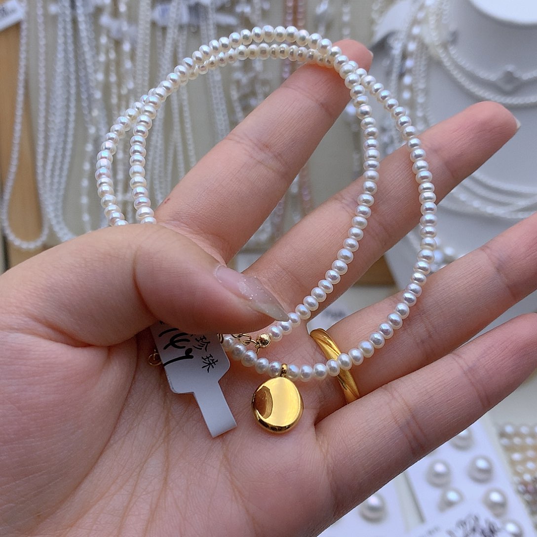 银S925镶嵌手绳淡水珍珠