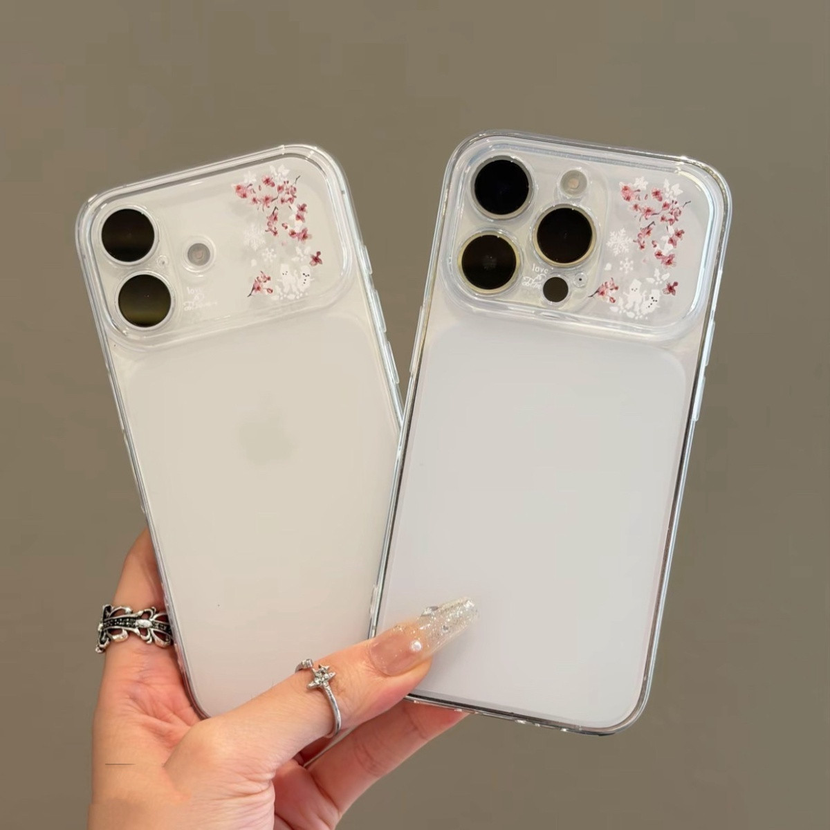 秒变大视窗秋冬樱花苹果17Promax手机壳全包15/16P透明软壳14/13P
