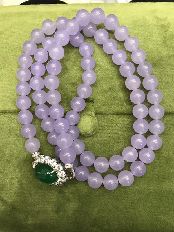 钛钢大理石项链 250407长款紫水项链