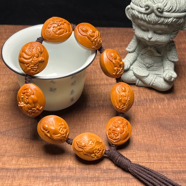 【铁核无相】橄榄核雕 1.8cm大籽雕刻 手串佩戴