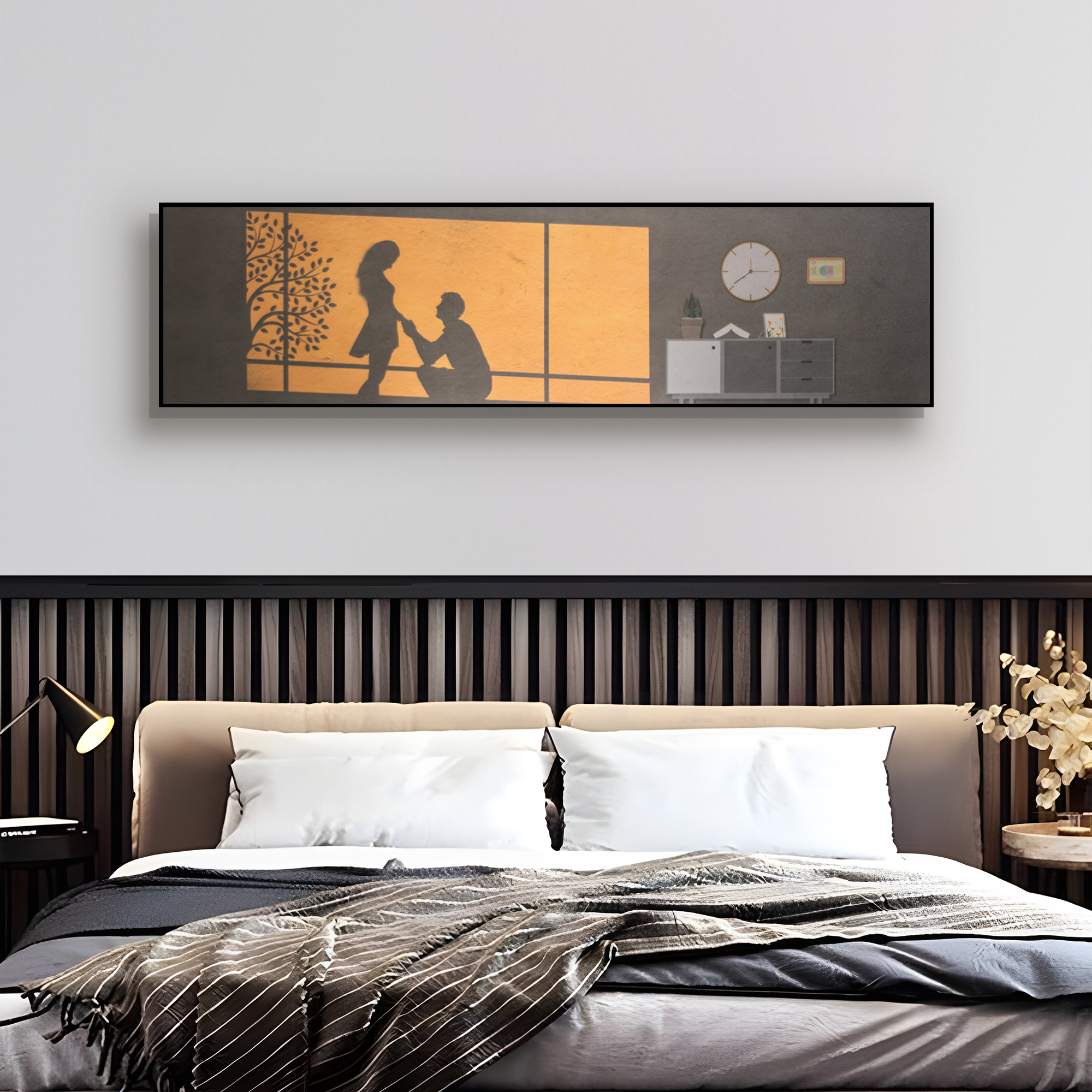 欧式温馨卧室床头装饰画 沙发背景墙挂画主卧 房间壁画恋人40150