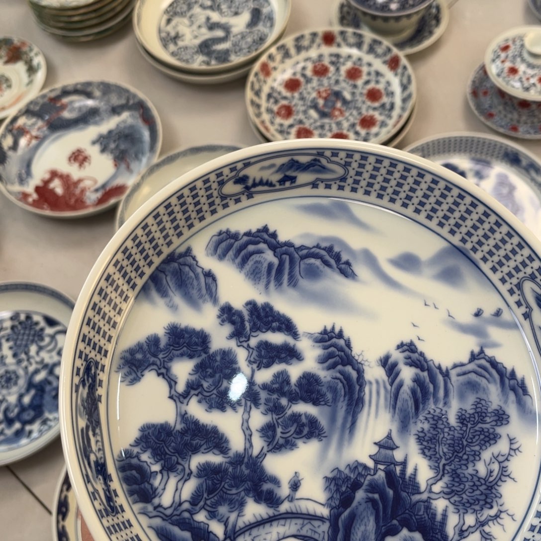 瓷片景德镇万里山川大壶承