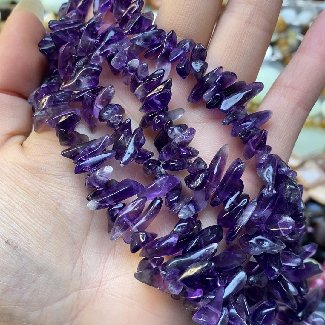 玛瑙/玉髓未镶嵌珠宝半成品紫水塔链一条