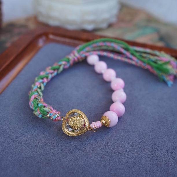 樊仙走仪原创手作天然白水晶通体S925银编绳凤九手链