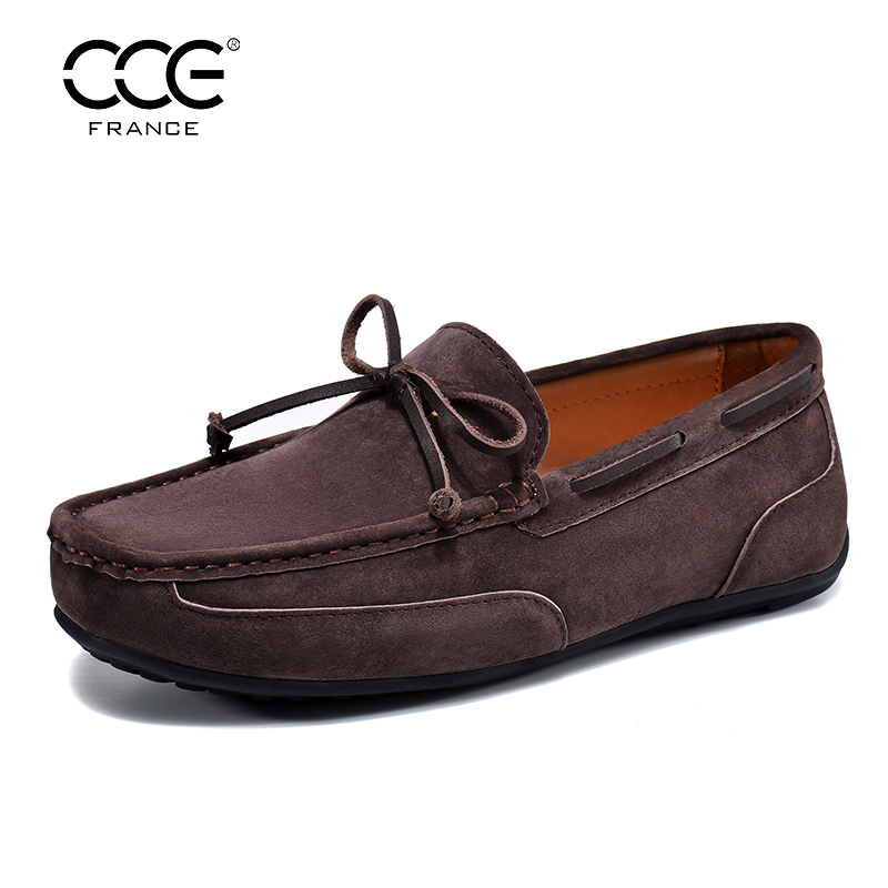 CCE一脚蹬软底豆豆鞋乐福鞋男款真皮透气皮鞋男士潮流懒人鞋H2506