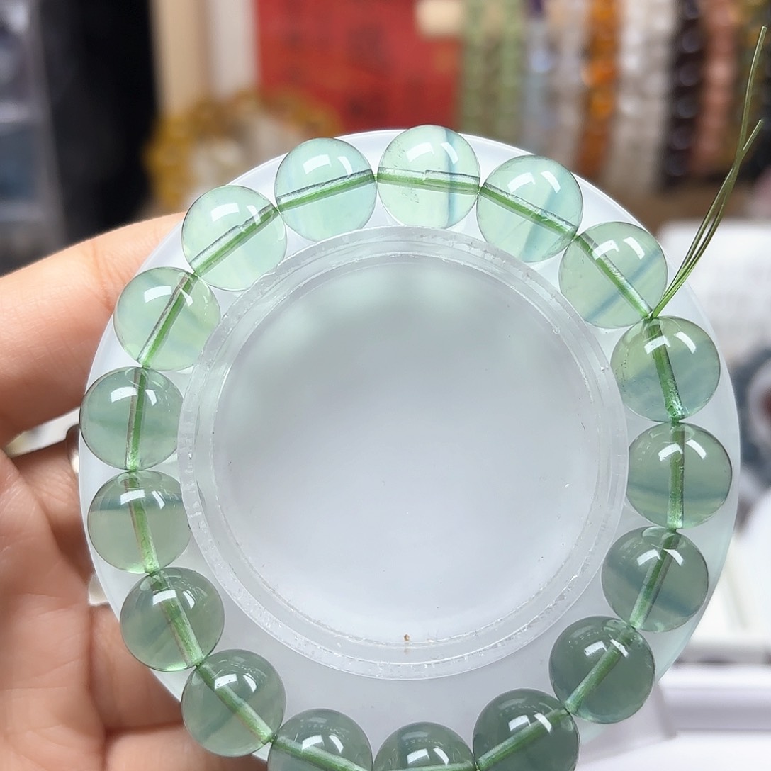 水晶手链未镶嵌绿萤石12