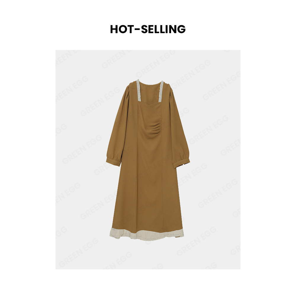 【年末大清清】2331大码法式复古长短款闺蜜裙新加肥拼接捻褶连衣裙