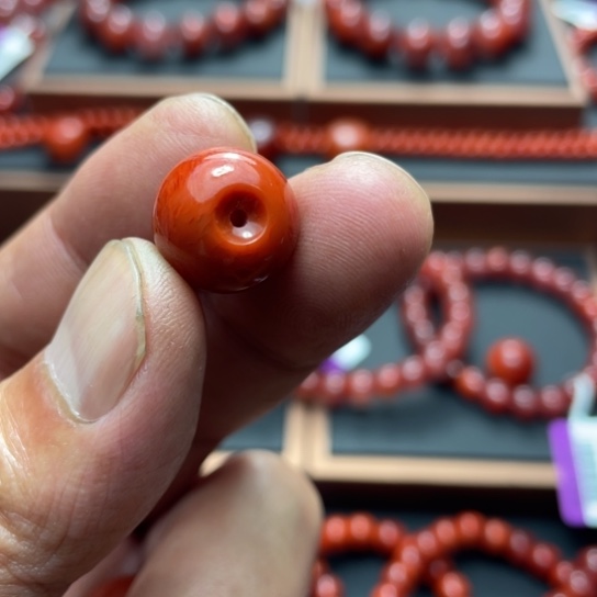 南红玛瑙单珠卡14未镶嵌