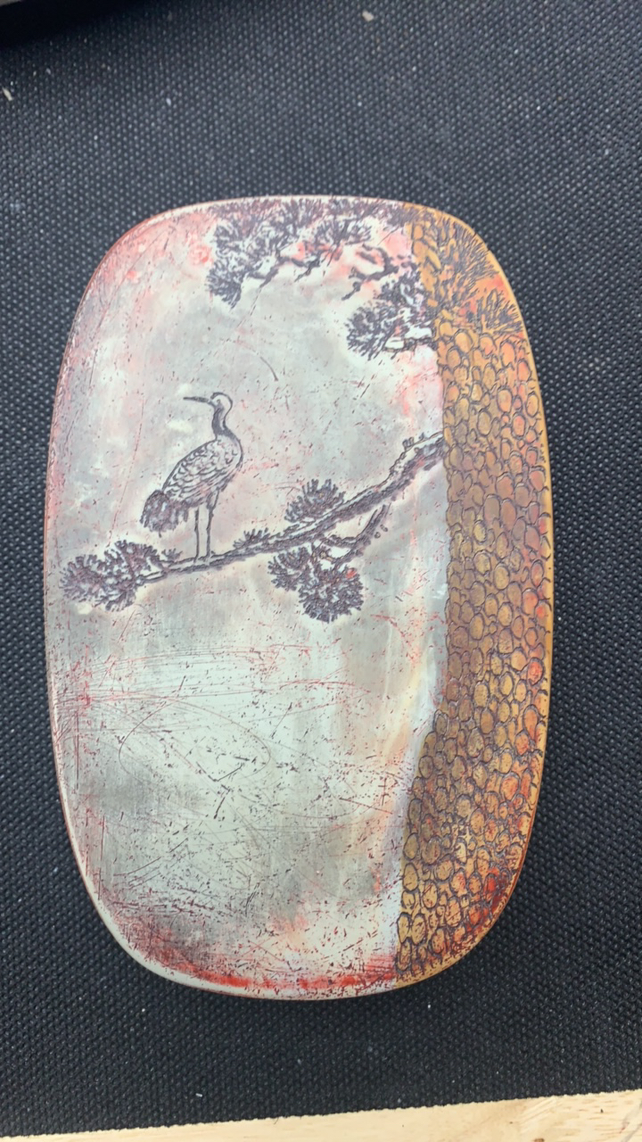 松花石砚松鹤延年