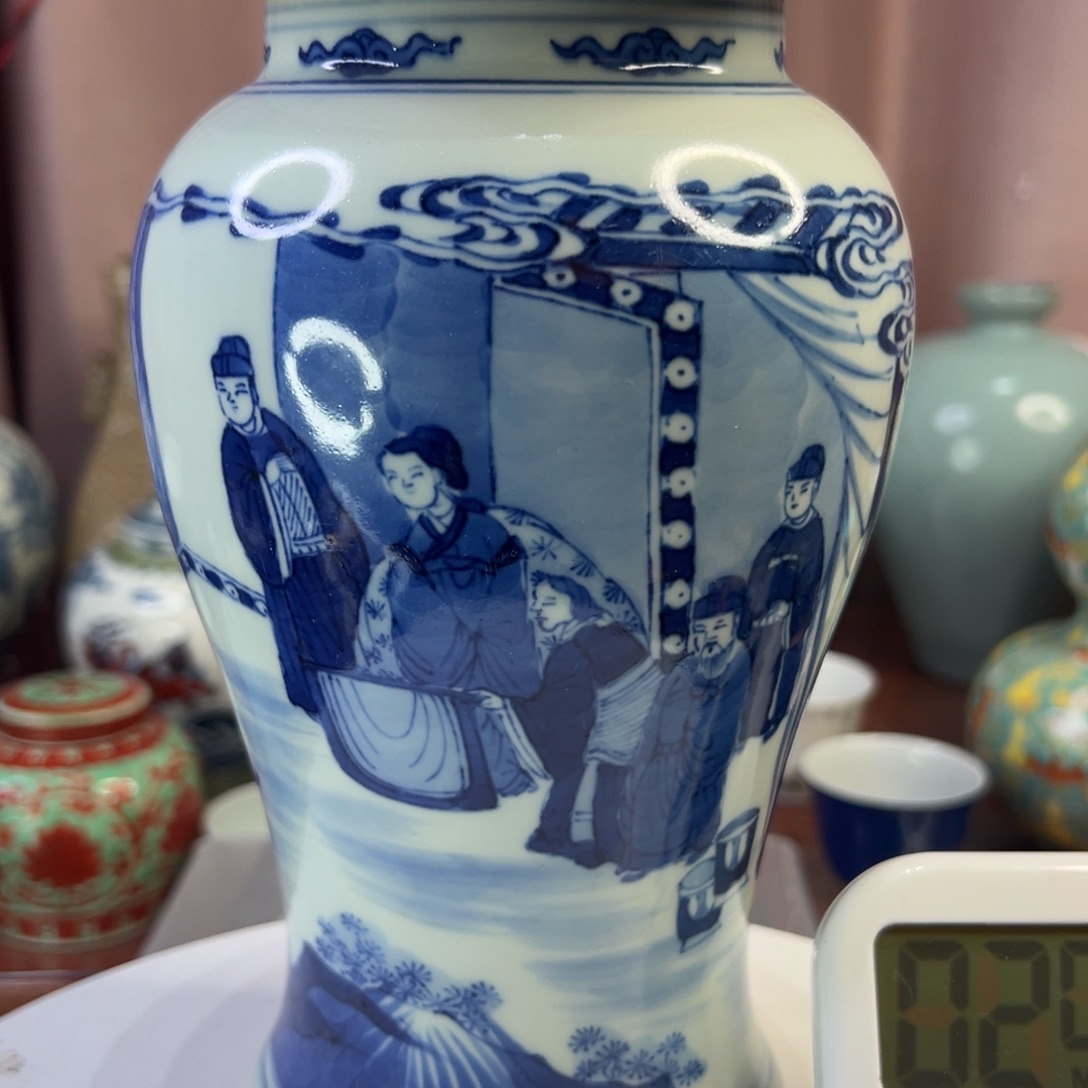 新***机陶瓷青花人物故事瓶