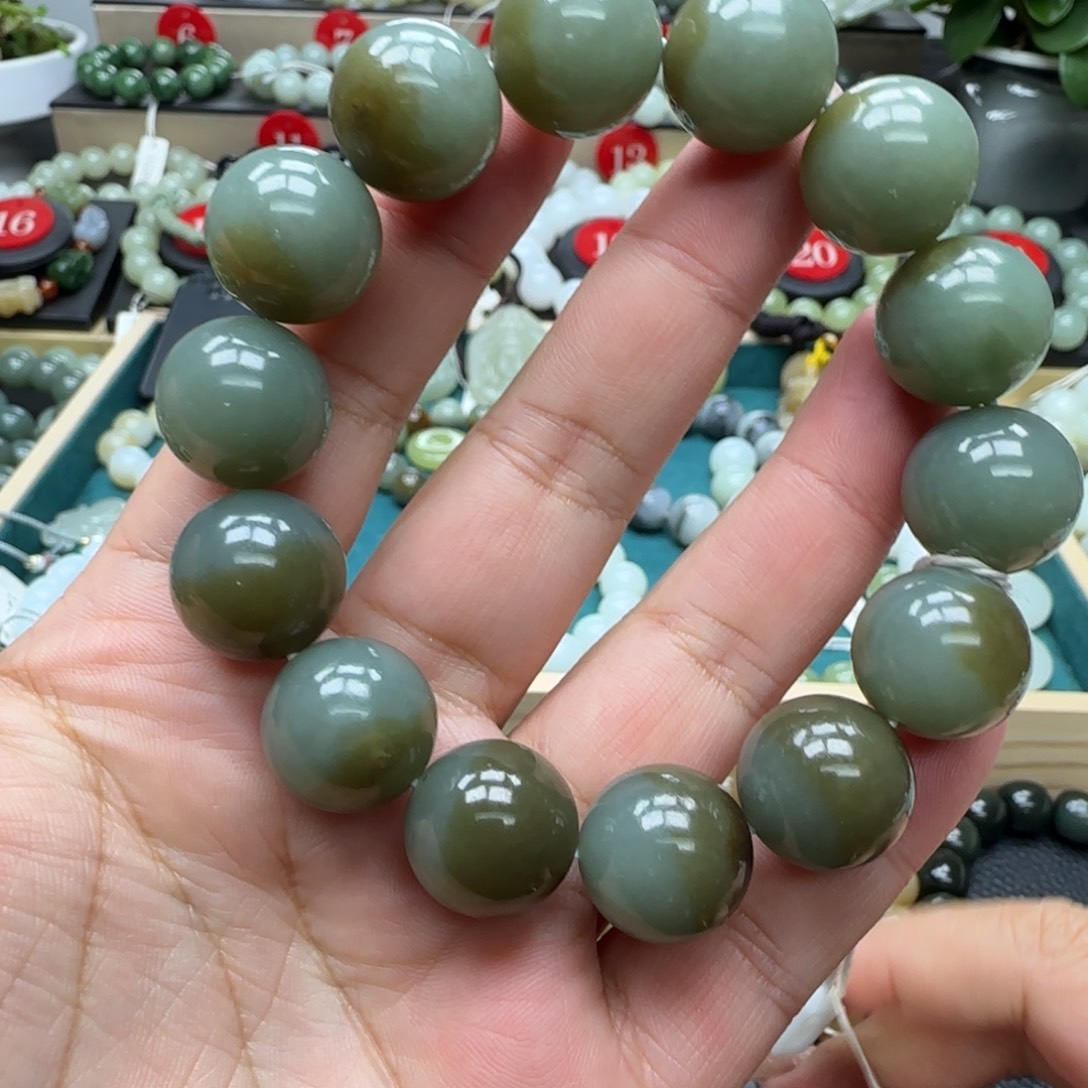 和田玉未镶嵌手链16