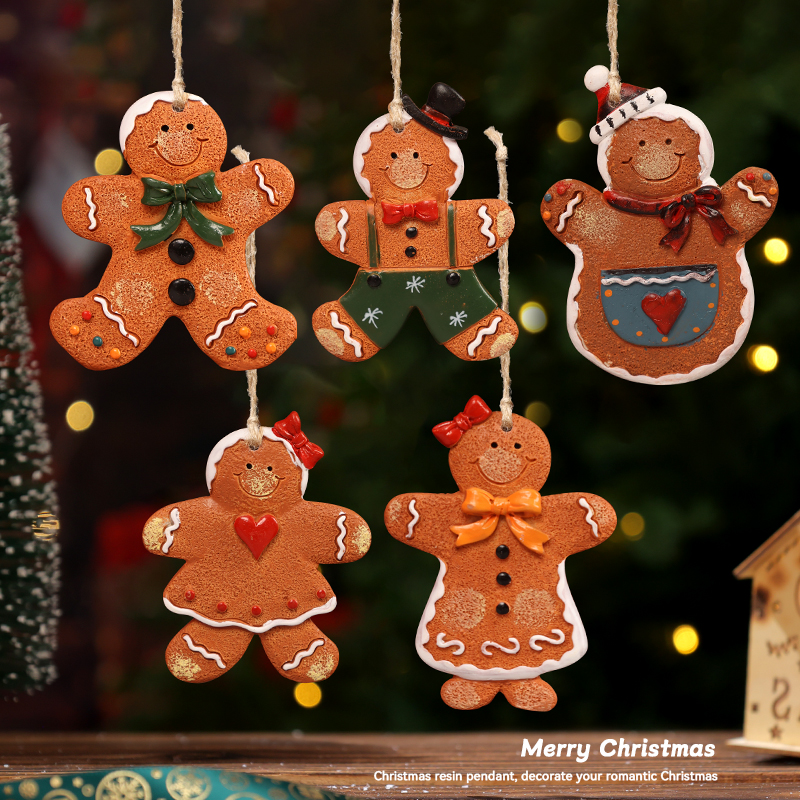 圣诞树挂件姜饼人挂饰店铺橱窗场景氛围布置小型道具圣诞节装饰品