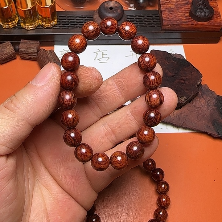 降真香其他海南红降1.0圆珠单圈手串