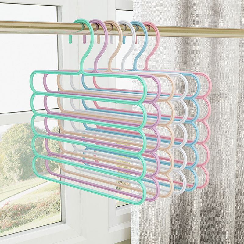 纯色简约风裤架防滑创意多功能魔术架节省空间整理架家用晾晒挂架