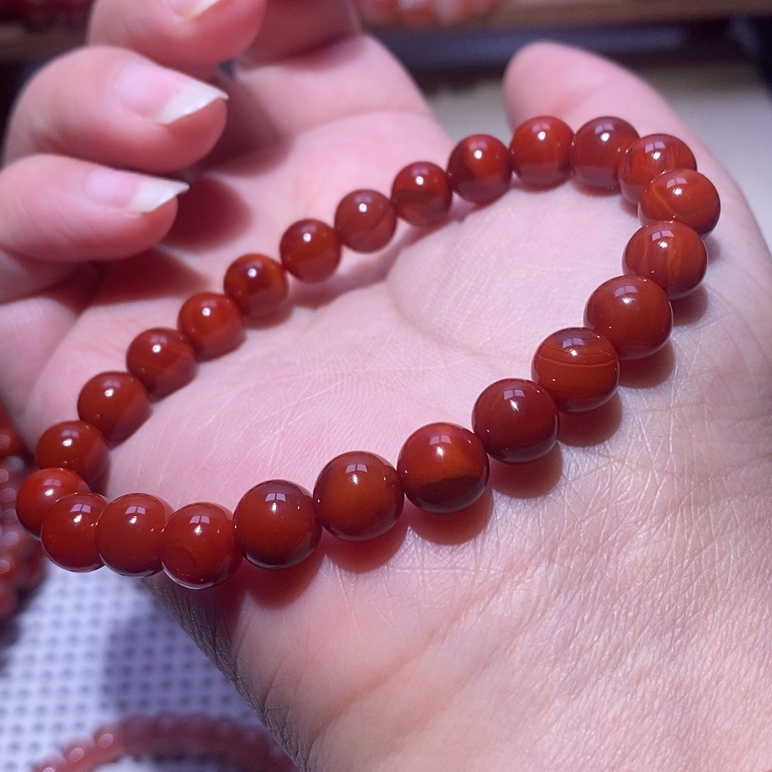 南红玛瑙未镶嵌手串卡8