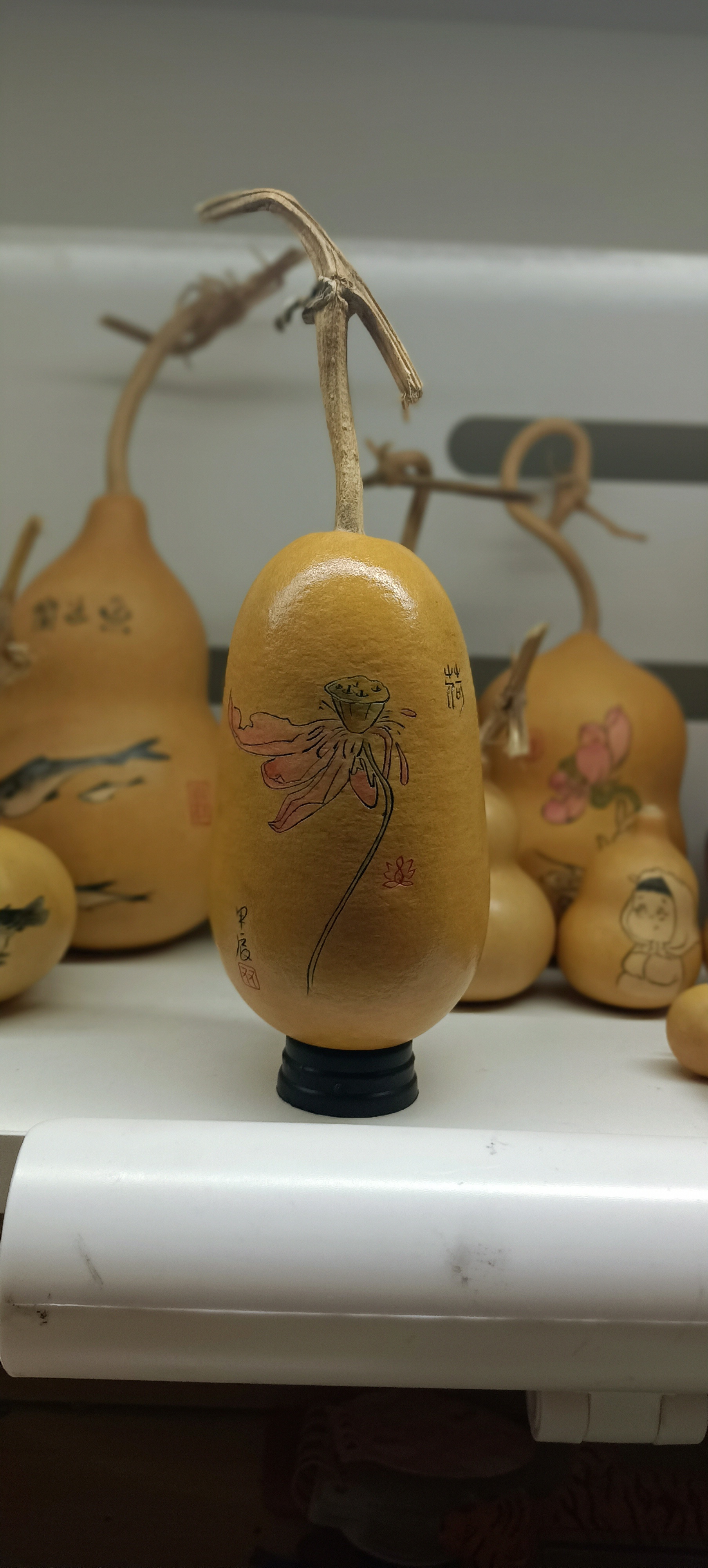 葫芦雕刻，纯手工制作，手把摆件！