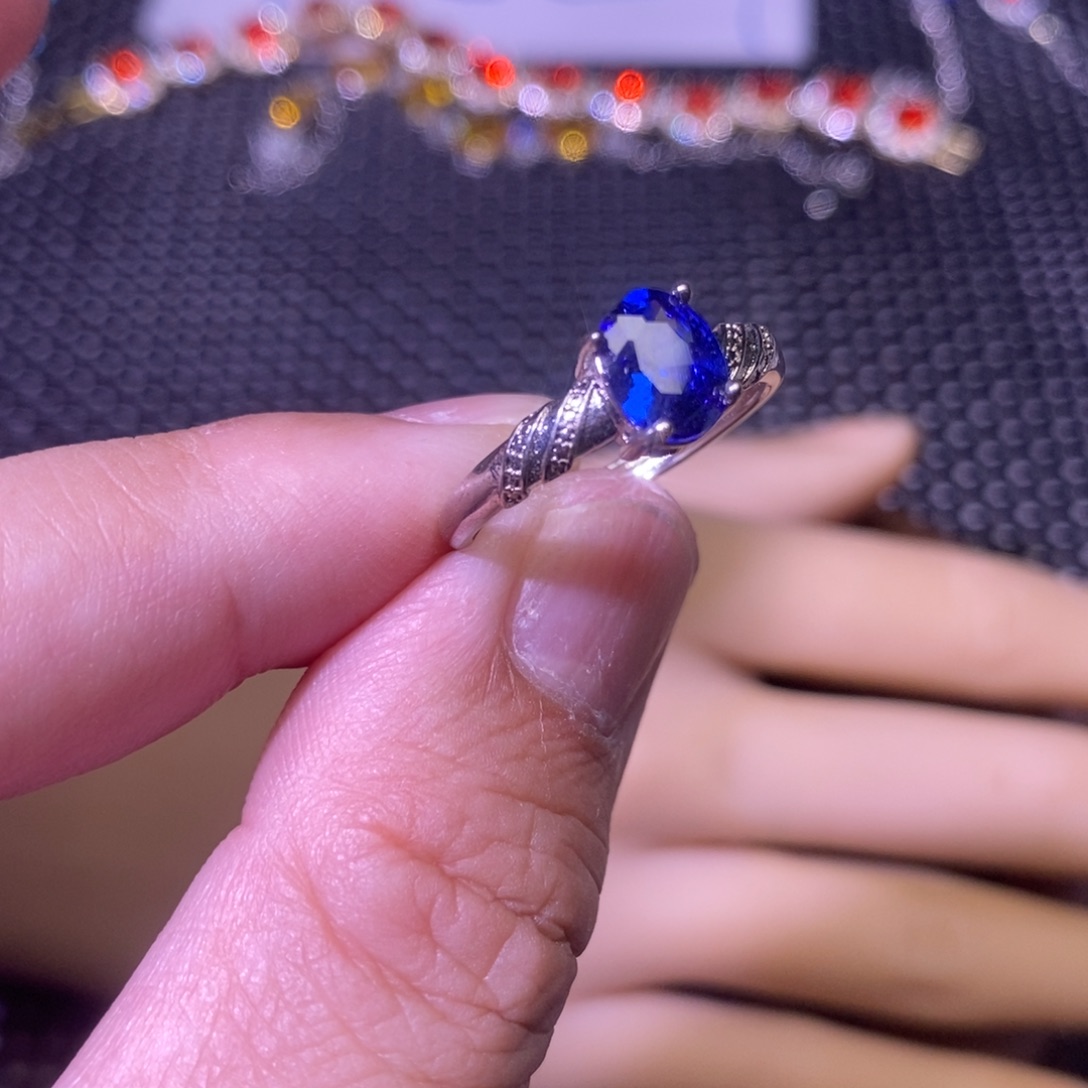 SS水晶戒指银S25镶嵌