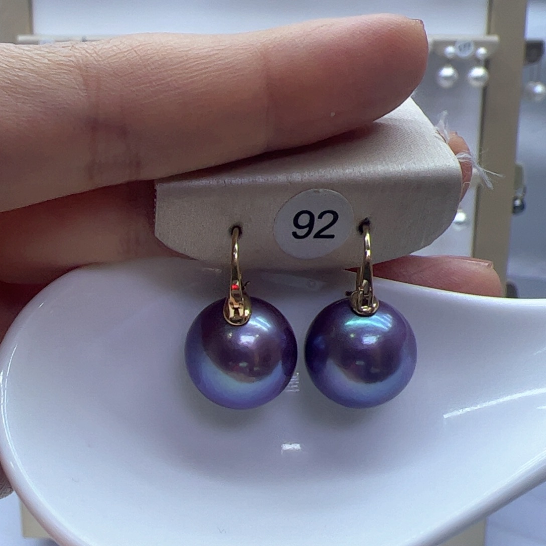 淡水珍珠耳饰18K金镶嵌