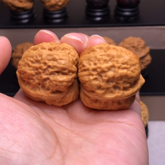 文玩核桃把件卧莲金蟾19