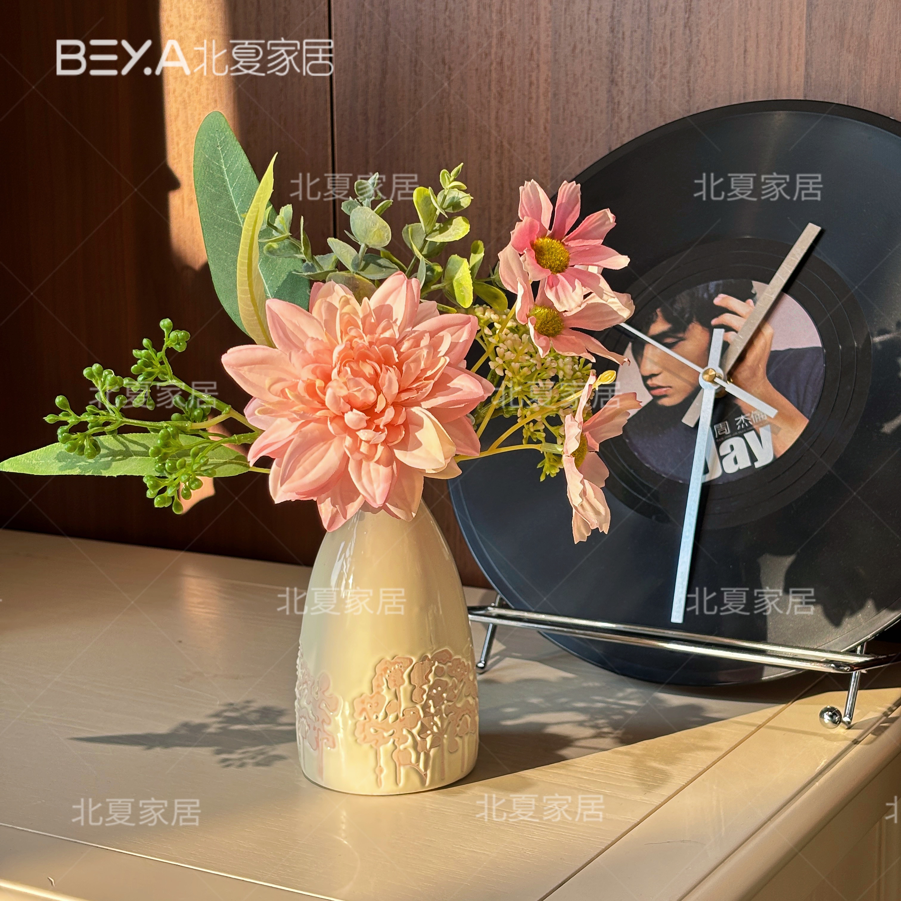 大丽花小把束仿真花装饰摆件假花茶几摆件办公室花插花艺摆件装饰