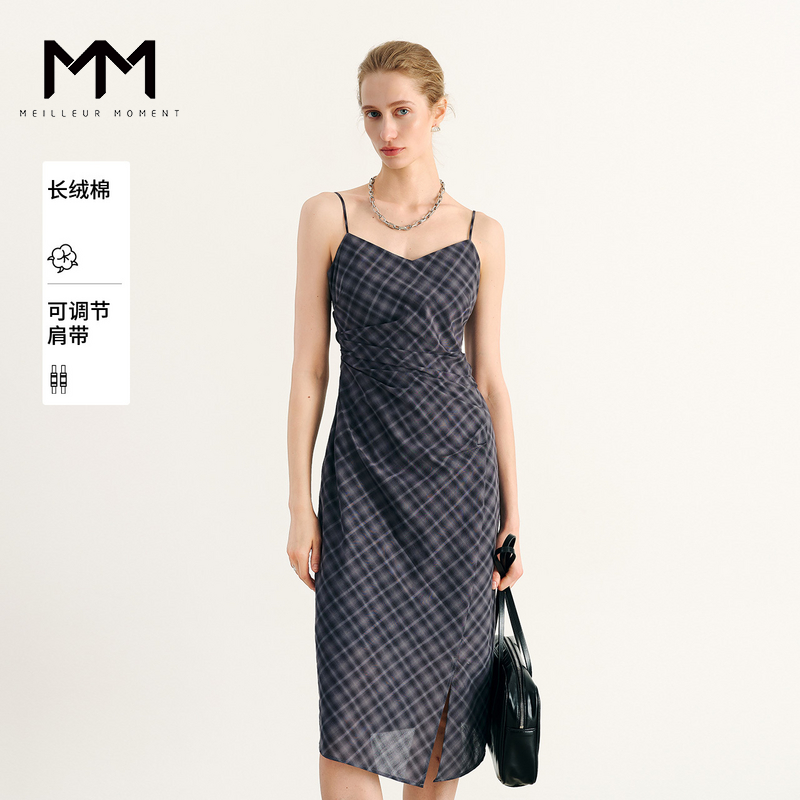 【服饰专属】MM麦檬格纹吊带出游连衣裙商场同款25夏新品5G4391431