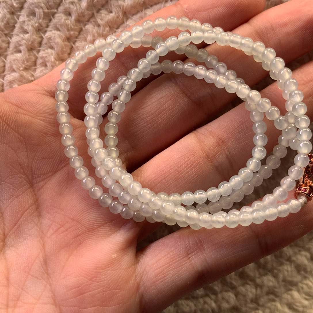 翡翠未镶嵌颈饰天然翡翠卡3.5项链小米珠