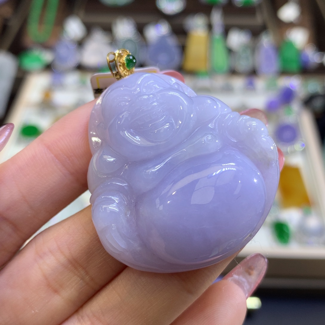 翡翠颈饰18K金镶嵌翡翠