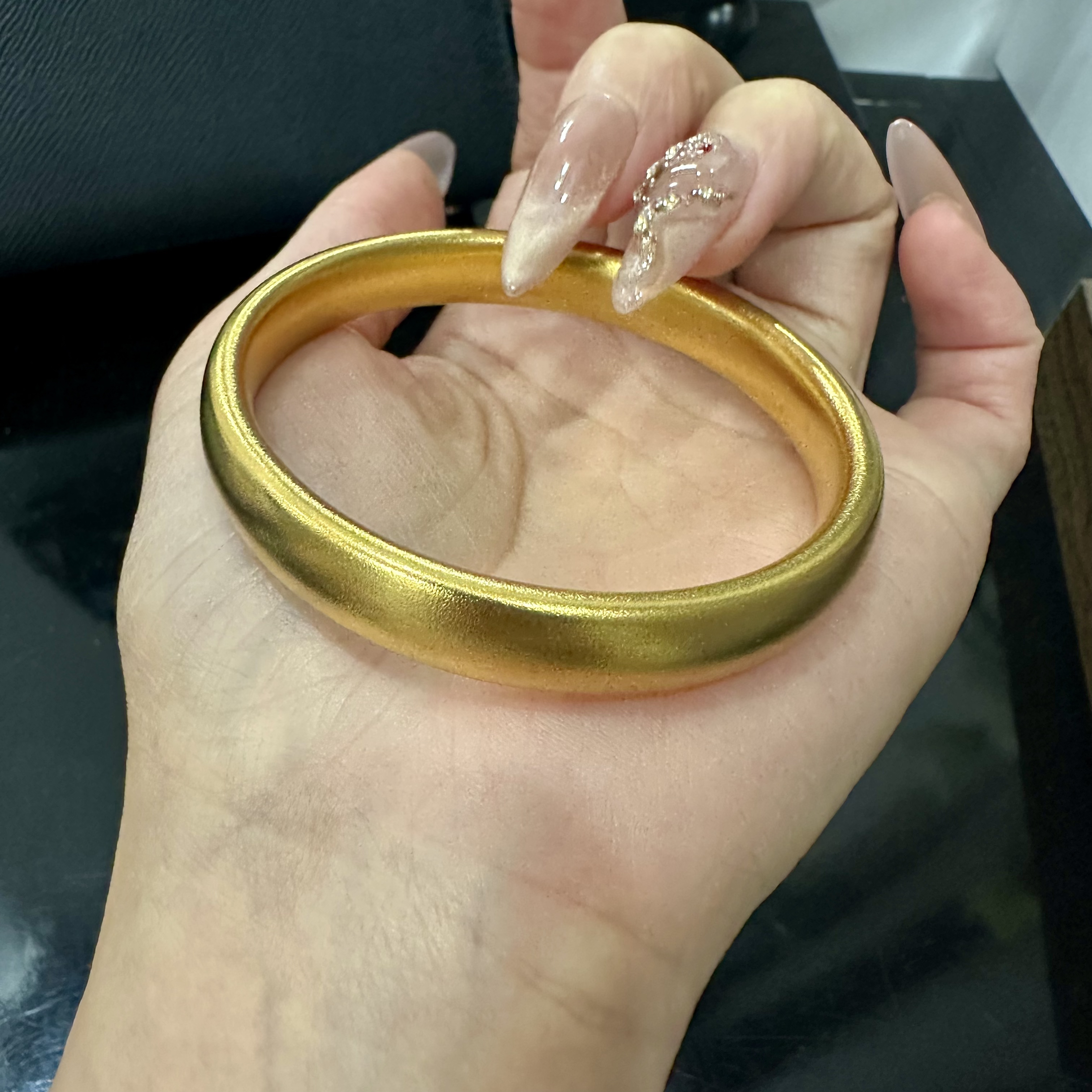 足银手镯 精致时尚【小轮胎手镯】经典磨砂气质女士镯子