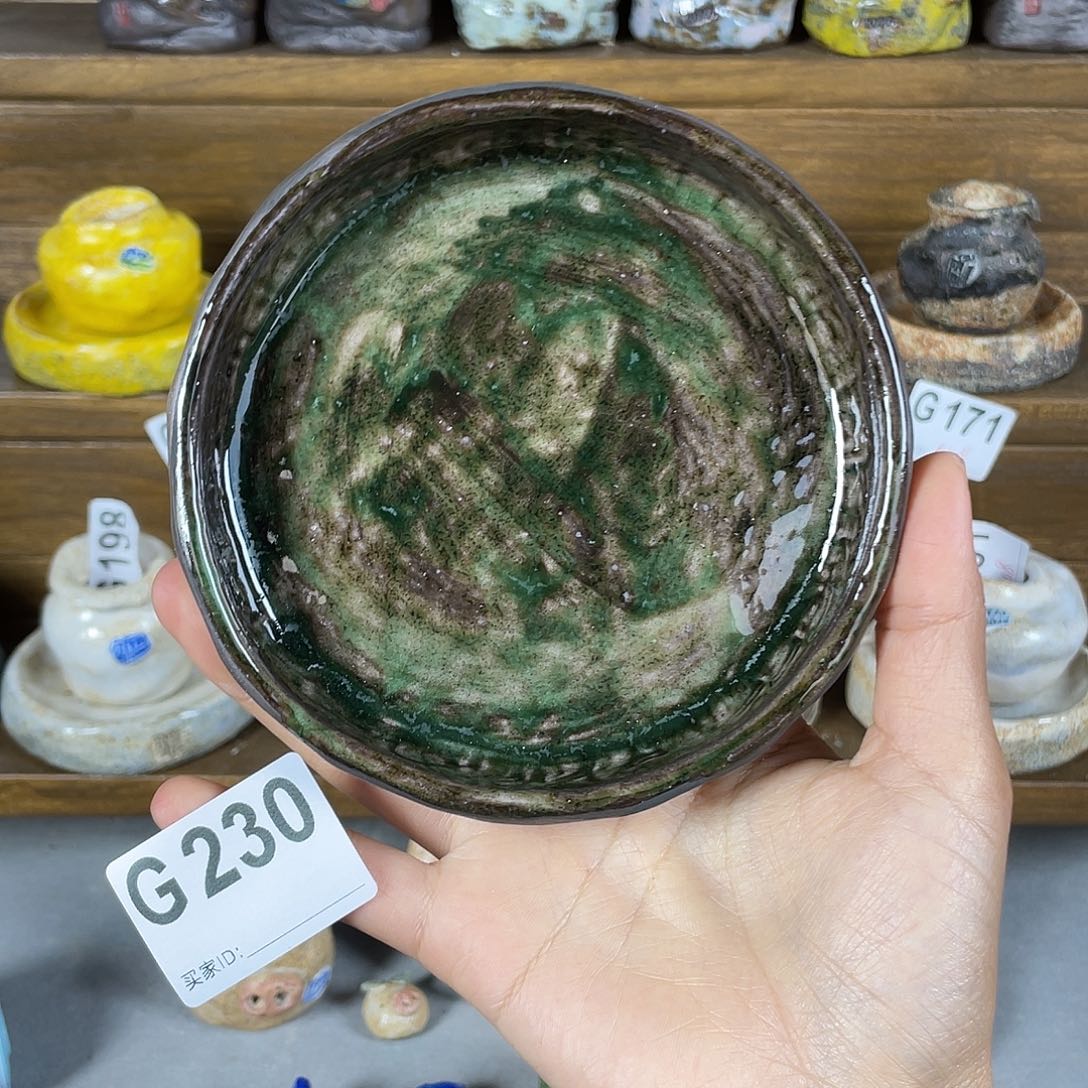 坛子姐花盆手捏托盘 直径13